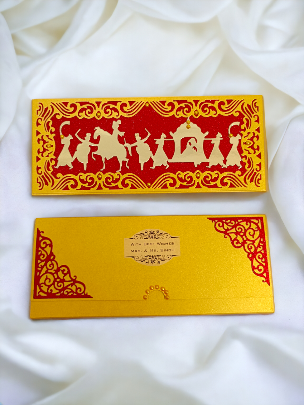 Handmade Designer Envelopes – Baraat Red (Pack of 4)