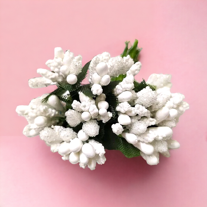 Artificial Pollen Flowers – White